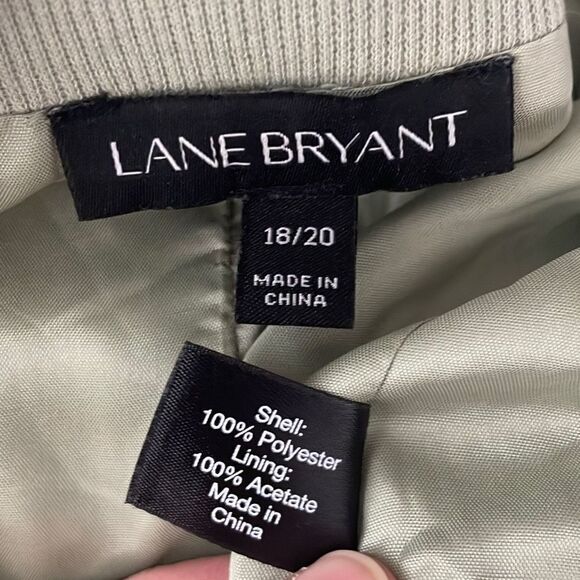 Lane Bryant Pistachio Green Ruffled Zip Up Bomber Windbreaker Jacket 18/20 - Picture 10 of 15